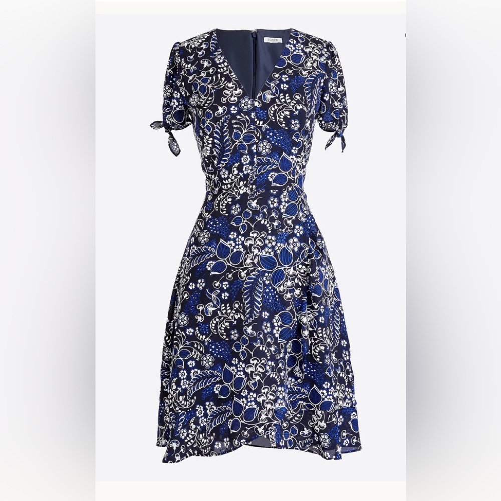 J. Crew Factory Faux Wrap Dress Coquette Romantic Cottagecore    Sz 10.  EUC!